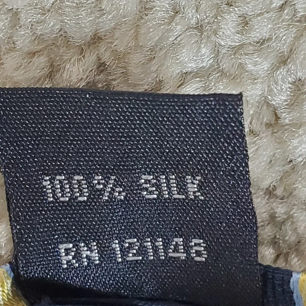 Nautica Men's Neck Tie Yellow Navy Stripe 100% Silk 59